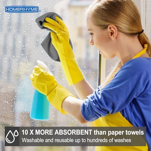 Microfiber Cleaning Cloth, 12 Pack Grey Cleaning Rags,12" X 11" Lint Free Dish Towels Wash Cloths, Reusable Microfiber Towels for Home and Kitchen Bathroom Apartment Cleaning Supplies - Image 4