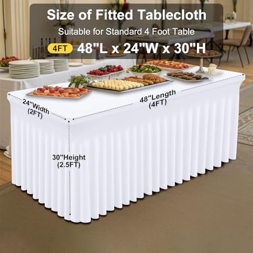 Smiry Spandex Elastic Fitted Table Cloth Skirt for 4FT Rectangle Table - Image 4