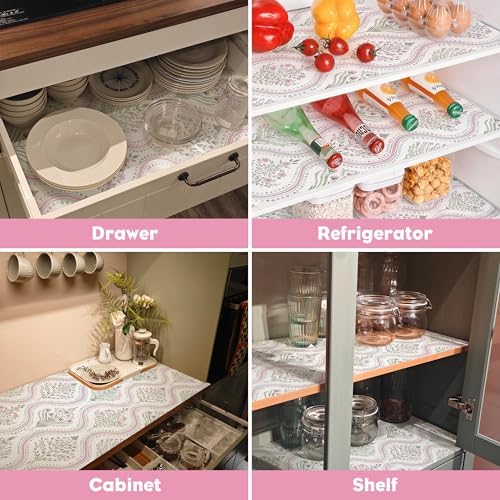 Quttisay Floral Shelf Liner Non Adhesive Drawer Cabinet Liner 12in x 10ft - Image 6