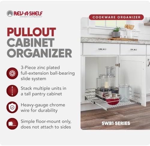 Rev-A-Shelf Pullout Drawer Organizer for Kitchen Cabinets, 15" x 22" - Image 5