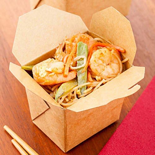 Restaurantware Bio Tek 8 Ounce Chinese Take Out Boxes 25 Greaseproof Food To Go Boxes - Tab-Lock Microwavable Kraft Paper Take Home Boxes Disposable For Restaurants Catering And Parties - Image 3