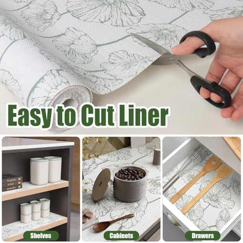 Quttisay Lotus Shelf Liner for Cabinets Kitchen Drawer Liners 15.7in x 10ft - Image 4