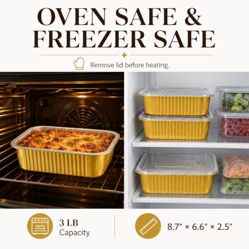 JARDLITE 40 Pack 3 LB Aluminum Pans with Lids Heavy Duty - Image 6
