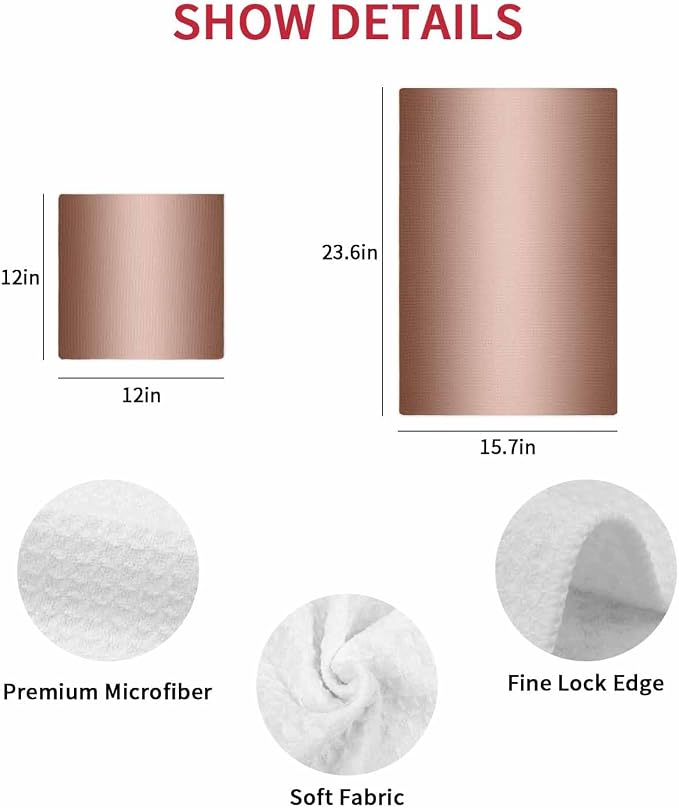 Ombre Maroon Dish Towels Set, Waffle Weave Kitchen Towels Microfiber Towels Cleaning, Contemporary Minimalist Gradient Solid Color Soft Absorbent Dish Drying Towels Hand Towels 4 Pack 12x12 Inch - Image 7