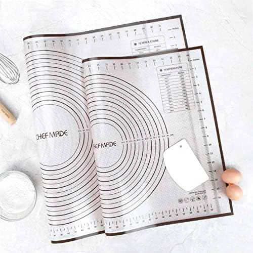 CHEFMADE Silicone Baking Mat, 36" x 24" Extra Thick Large Non-Stick Sheet Mat with Measurement | Non-Slip Reusable Food Grade Flexible Dishwasher Safe｜Making,Cookies,Macarons,Bread,Pastry and Pizza - Image 6