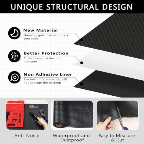 Foam Toolbox Liner Drawer Liner, Non-Slip Shelf Liners 11.8"W x 59"L Black - Image 5