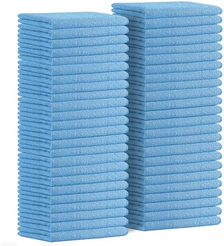 Avalon Towels Microfiber Cleaning Cloths (Value Pack of 48) - Size 16 x 16 Inches, Highly Absorbent Cleaning Rags, Lint Free, Reusable and Washable, Microfiber Towels for Cars by AvalonTowels
