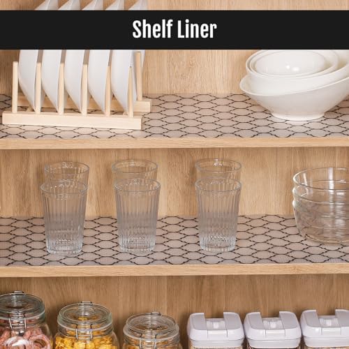 Cooyes Shelf Liner, Non Adhesive Drawer and Cabinet Liner, EVA Washable Oil-Proof Shelf Paper for Kitchen Cabinets, Refrigerator, Storage, Desks with Modern Pattern - Image 2