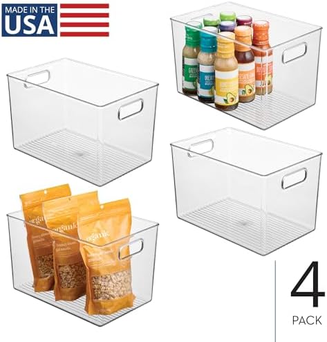 iDesign Storage Bins with Handles, Set of 4, Clear - Image 2