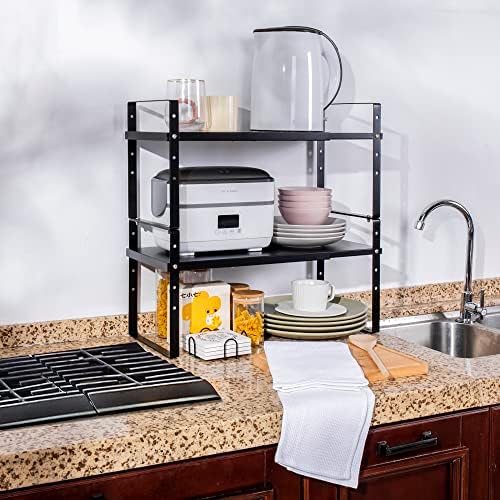 Across-Star Expandable Cabinet Shelf Organizer Rack, Stackable Kitchen Counter Storage Shelves Stand, Adjustable Height Pantry Shelf Spice Rack - Image 5