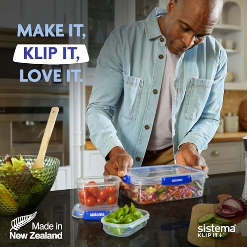 SISTEMA Klip It Food Container, Plastic, Clear, 1 x 2.2 L, 2 x 1 L, 3 - Image 7
