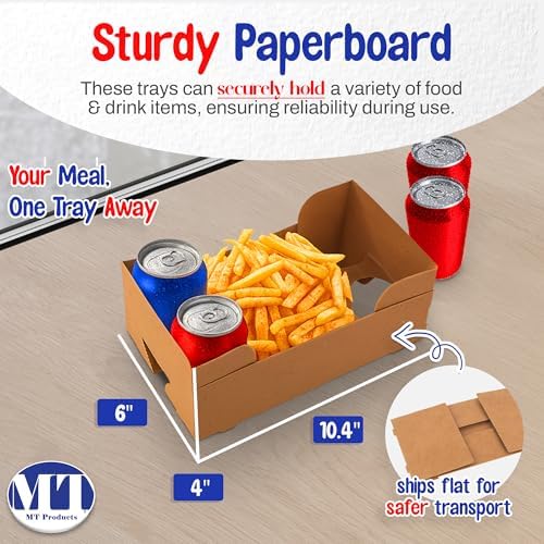 MT Products Disposable Concession Stand Food & Drink Trays - 25 Pack - Pop-Up Movie Night Snack Boxes with Cup Holders - Paperboard Carrier Caddy for Stadiums, Parties & Drive-Ins - Made in USA - Image 2