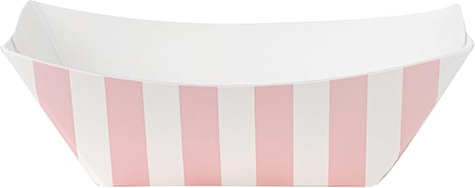 Restaurantware-Bio Tek 2 Ounce Food Trays, 400 Disposable Paper Food Trays - Heavy-Duty, Greaseproof, Pink And White Paper Boats, For Snacks, Appetizers, Or Treats, Use At Parties Or Carnivals - Image 9