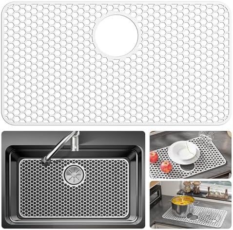 Bestjing Silicone Sink Protectors for Kitchen Sink-26"x 14" Rear Drain by Bestjing