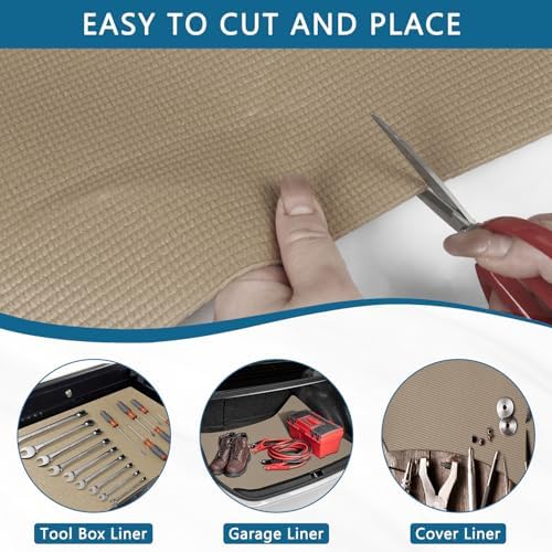 Foam Toolbox Liner Drawer Liner, Non-Slip Shelf Liners 20" W x 288" L Khaki - Image 4