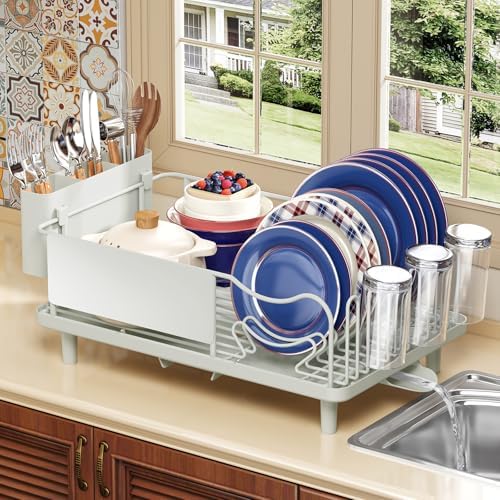 KINGRACK Dish Drying Rack for Kitchen Counter, Dish Drainer with Cup Holder by KINGRACK