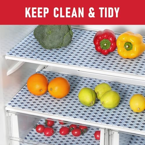 Cooyes 12 Pack 12" × 24" Cloth Shelf Liners for Kitchen Cabinets, Non-Slip Refrigerator Liners Machine Washable, Fridge Drawer Mats for Glass Shelves, Easy to Cut, (Light Blue) - Image 2