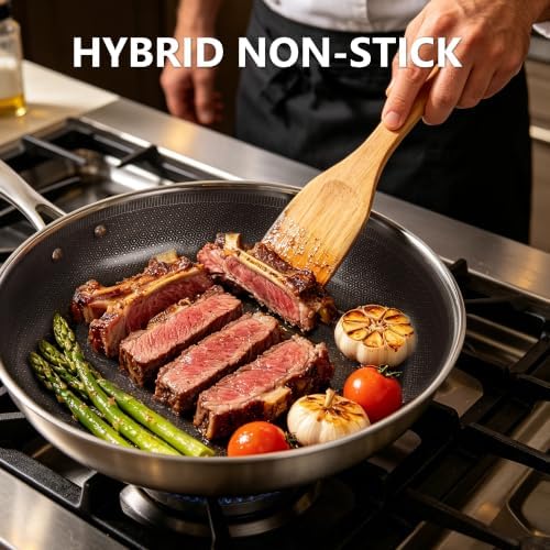 imarku 12-Inch Non Stick Frying Pan with Lid, Ceramic Coating - Image 2