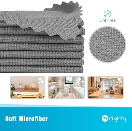 Orighty Microfiber Cleaning Cloth - 24 Pack, Grey Cleaning Rags 12x11 inch - Image 2