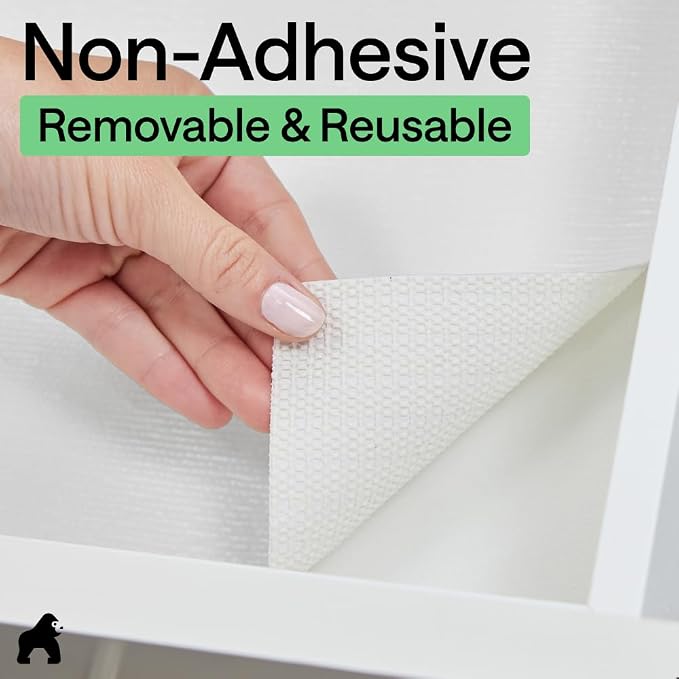 GORILLA GRIP Shelf Liner, Kitchen Drawer Protector, 12x120 White - Image 7