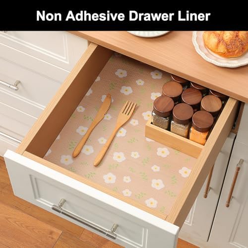 Cooyes Shelf Liner – Premium Non-Adhesive Cabinet & Drawer Liner for Kitchen – Waterproof Shelf Paper with Modern Pattern – Durable EVA Cabinet Mat – Easy to Cut （24" W x 240" L） - Image 5