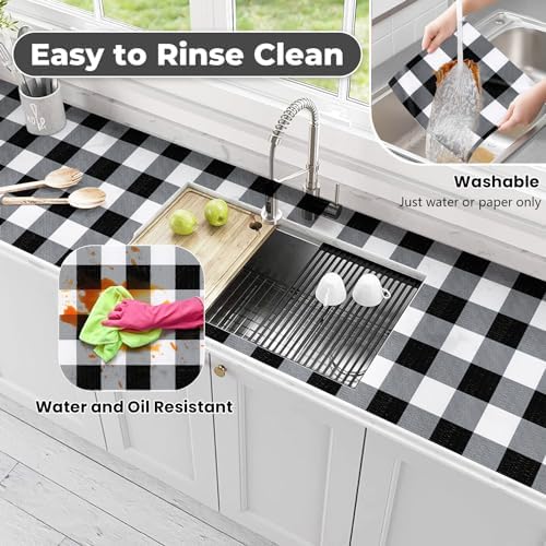 Shelf Drawer Liners for Kitchen Cabinet, Non-Adhesive Contact Paper - Image 4