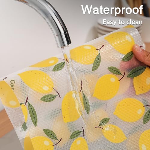 Cooyes Shelf Liner, Non-Adhesive Cabinet Liners for Kitchen Drawers, Shelves, Refrigerator, Pantry Storage, Bathroom Closet, Fridge, Durable Waterproof EVA Mats(17.5" W x 360" L, Yellow Lemon) - Image 5