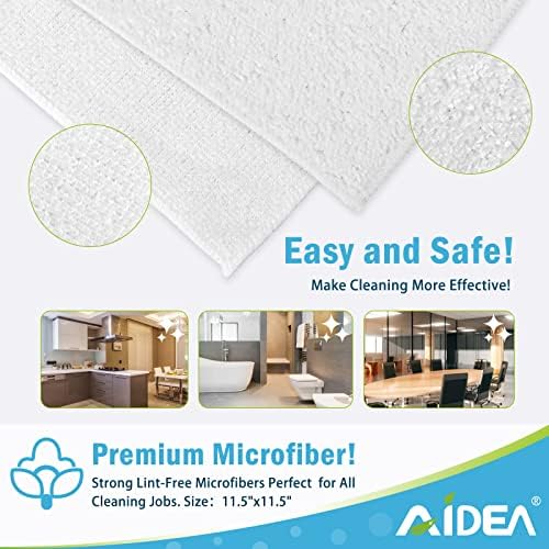 AIDEA White Microfiber Cleaning Cloth 50PK, Absorbent Cleaning Rags 12"x12" - Image 6