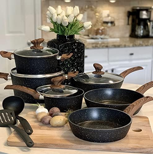 Kitchen Academy Pots and Pans Set Non Stick, 12pcs Induction Cookware by KITCHENACADEMYBETTERLIVINGTHROUGHCOOKINGPERFECTION