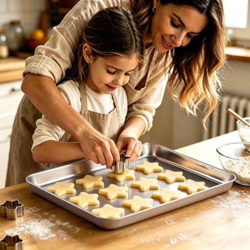 Stainless Steel Baking Sheet, 16" x 12" Cookie Sheet Pan, 1-Pack | Jelly Roll Pan for Baking Roasting Cooking, Heavy Duty & Non-Toxic, Easy Clean & Dishwasher Safe - Image 6