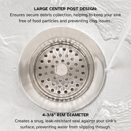 Westbrass A214-07 3-1/2" Post Style Large Kitchen Sink Basket Strainer, Satin Nickel - Image 5