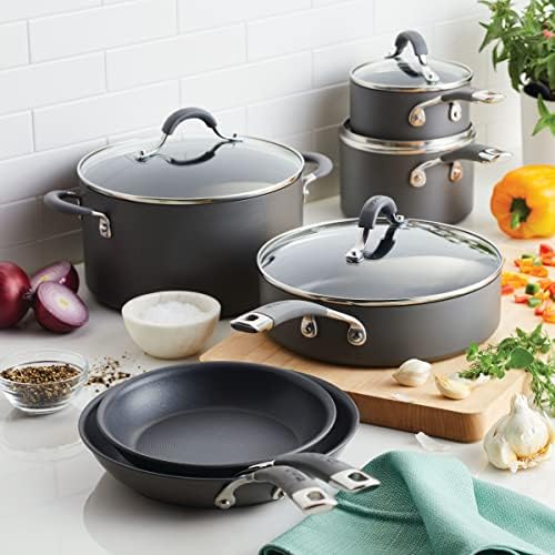 Circulon Radiance Nonstick Pots and Pans Set, 10-Piece, Gray - Image 2