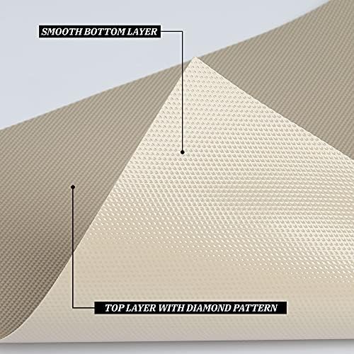 Kitchen Shelf Liner Drawer Liners, Non-Adhesive Refrigerator Liners Waterproof Fridge Mats with Strong Durable Kitchen Cabinets Mat for Drawers, Shelves, Pantry Khaki - Image 4