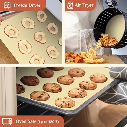 GTJ Silicone Baking Mat Roll, Reusable Baking Sheet Liners, 16 in x 6 ft | Free Cut to Size, Food-Grade, Non-Stick, Non-Slip, For Dough, Pastry, Air Fryer, Freeze Dryer, Oven Pan, Kitchen Counter - Image 3