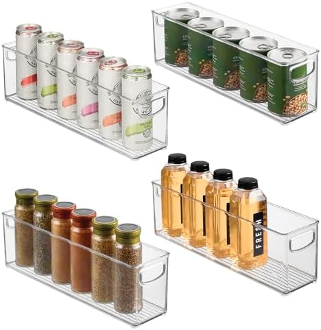 iDesign Small Stackable Storage Bins with Handles, Set of 4, Clear by iDesign