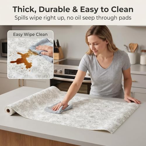 Coavas Shelf and Cabinet Liner, Easy Cut Protective (Floral, 12 in x 30 ft) - Image 5