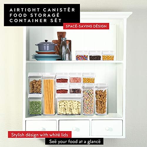 DWËLLZA KITCHEN Airtight Food Storage Containers with White Lids – 0.4L 6 Pc Clear Plastic Kitchen canisters Pantry Organization for Spices, Candy, Nuts, BPA-Free, Keeps Food Fresh & Dry - Image 2
