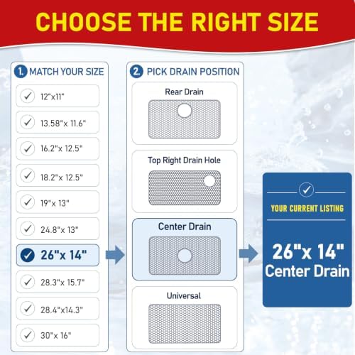 Bestjing Silicone Sink Protectors for Kitchen Sink-26"x 14" Center Drain - Image 3