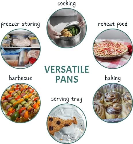 Full Size Large Aluminum Foil Pans (20 Pack) - Full Size Large 21x13 Tin Foil Pans with High Heat Conductivity - Disposable Cookware For Baking, Grilling, Cooking, Storing, Prepping - Image 6