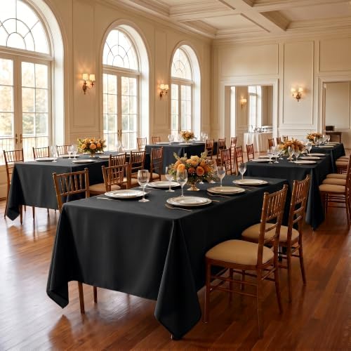 Fitable 6 Pack Black Tablecloths for Rectangle Tables, 70 x 120 Inch - Image 2