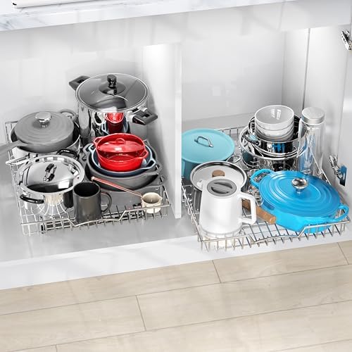 Simple Houseware Under Cabinet Pull Out Sliding Shelf Drawer, 21Dx17W - Image 4