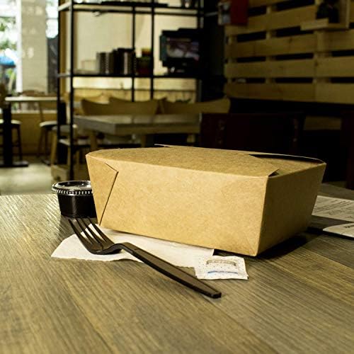 Karat Paper To Go Boxes [48 oz - 300 ct] Leak-Resistant, Microwavable, Heavy-Duty Take Out Boxes | Grease Resistant & Stackable | #8 Kraft Brown - Image 4