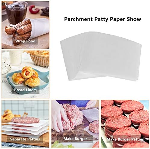 Katbite 1000 Pcs Burger Patty Paper Squares, 5.5x5.5 Inch, Non-Stick | Heavy duty greaseproof squares, ideal for separating patties, burger presses, grilling, freezing and candy wrapping - Image 3