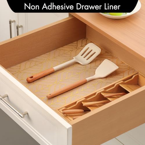Cooyes Shelf and Drawer Liner for Kitchen Cabinets – Non-Adhesive, Waterproof, Non-Slip Cabinet Liners for Scratch Protection, Desk, Refrigerator, Shelves, Drawers with Modern Pattern - Image 2