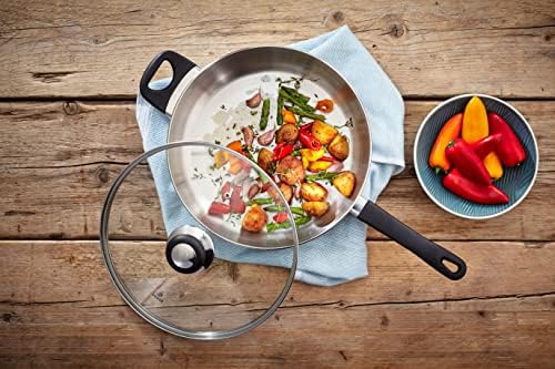 Judge Vista Stainless Steel Large Saute Pan with Helper Handle 28cm, Shatterproof Vented Glass Lid, Induction Ready, Oven Safe - Image 2