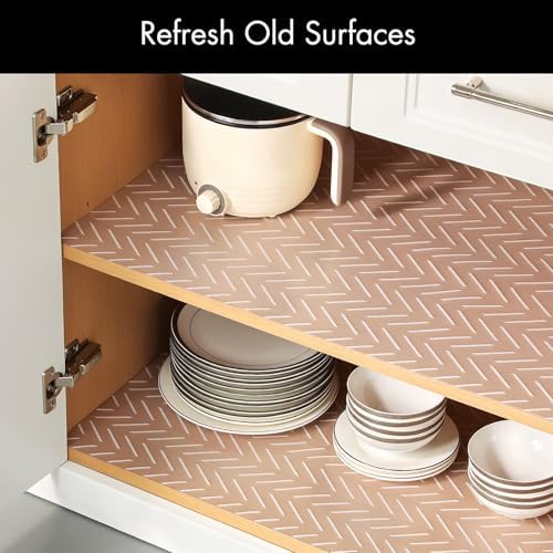 Cooyes Shelf and Drawer Liner for Kitchen Cabinets – Non-Adhesive, Waterproof, Non-Slip Cabinet Liners for Scratch Protection, Desk, Refrigerator, Shelves, Drawers with Modern Pattern - Image 4