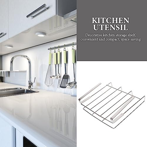 Hemoton Hanging Cutting Board Rack Cutting Board Organizer for Cabinet Door Pot Lid and Mug Storage Shelf under Cabinet Kitchen Storage Rack Space Saving Home Accessory 10.15 X 10.15 X 3.26 in - Image 6