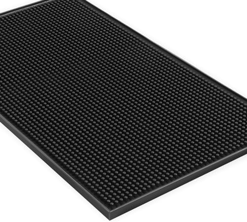 1 Pack Bar Mat, Dish Drying Mat, Large 31.5in x 12in Rubber Thick Durable Service Bar Mat for Home Kitchen Countertop Mat, Espresso Coffee Bar Mat, Black by Jinmuxilll