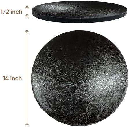 Cakebon Cake Boards 14" Black Round Cake Drums 1/2" Wrapped Edge 3Pack | 14 Inch Cake Drum, Cake Drums 14 Inch, Base para Pastel, Cake Base Board, Cake Rounds, Cake Boards 14 Inch Round - Image 2