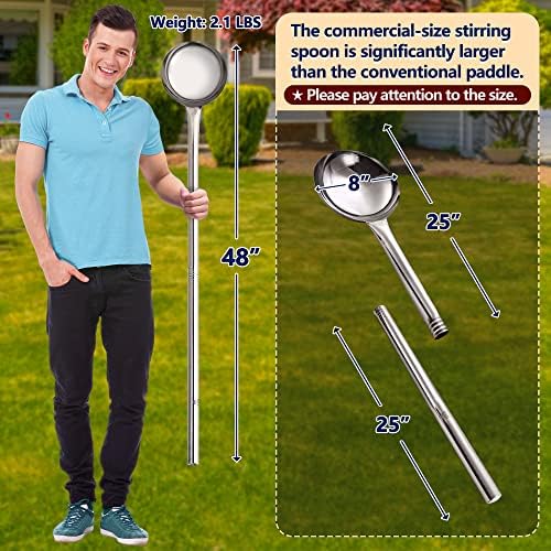 ARC 48 Inch Stainless Steel Mixing ladle with Threads Removable Handle - Image 3